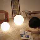 Mr.Go 6-inch RGB Color-Changing LED Globe Orb Light w/Remote, Mood Lamp Kids Night Light, 16 Dimmable Colors & 4 Modes, Battery & AC Adapter Power, Home Bedroom Patio Pool Decorative Lighting
