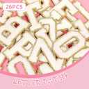 Self-Adhesive Chenille Letters Patches, 26PCS White Letter Stickers on Patches Varsity Letter Patches for Clothing Jackets Backpacks Hats Repair Alphabet Embroidered Applique