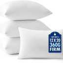 MIULEE Throw Pillows Inserts, Pack of 4 12x20 Inch 100% Virgin Fiber Filling Bed Couch Pillows