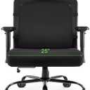 Extra Wide Seat Office Chair for Big and Tall 500lbs, with High Back Adjustable Headrest Lumbar Support Arms Wheels Heavy Duty (Breathable Fabric Seat)