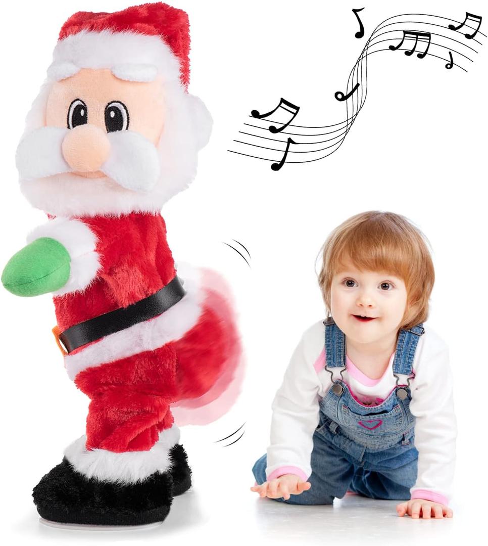 Gfilay Twerking Santa  Animated Dancing Christmas Plush Toy for Adults and Kids, Funny Singing Santa Claus, Ideal for White Elephant Exchange, Gag Gifts and Holiday Dcor