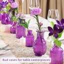 Mini Glass Bud Vases,Versatile Small Bud vases for Home and Wedding Decor, Exquisite Bridal Shower Table Centerpieces,Aromatherapy Bottles,Candle Holder, Ideal of Gifts(Pack of 30,Purple)