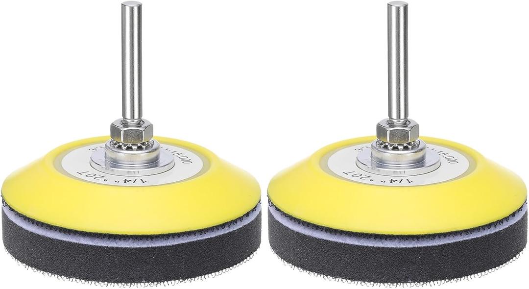 uxcell 3 Inch Hook and Loop Sanding Disc Pads Polyurethane Drill Sanding Attachment, Sand Paper for Power Tools - Yellow + Black 2 Set 6pcs