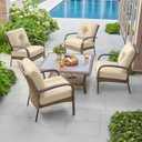 Deep Seat Pillow and High Back Chair Cushions Outdoor Water Repellent Replacement Patio Seating Cushions,Seat 24"x24"x6",Back 22"x24"x6",Beige