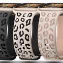 3 Pack Leopard Engraved Bands Compatible with Apple Watch Band 42mm 44mm 45mm 46mm 49mm Women, Soft Silicone Cheetah Embossed Sport Strap for iWatch Series 10 9 8 7 6 5 4 3 2 1 Ultra.MT-SL-SLMT