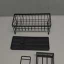 Cisily Black Sponge Holder for Kitchen Sink, Sink Caddy Organizer with High Brush Holder, Kitchen Countertop Organizers and Storage Essentials, Rustproof 304 Stainless Steel, Soap Dispenser Organize