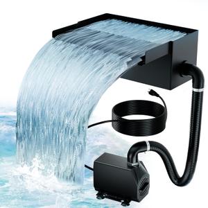 Biling 8” Pond Waterfall Spillway, 40W 660GPH Waterfall Pump for Mini Pond