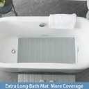 Webos Foldable Silicone Bathtub Mat: Jumbo Size Heavy Duty Safety Bath Mat for Tub Without Suction Cups Non Slip Bath & Shower Mat for Textured, Reglazed, Refinished Tub (Grey, 35.8 x 17.7)