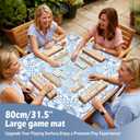 Blue Seashell Starfish Coastal Mahjong Mat 31.5 x 31.5 Inch, Preppy Beach Summer Non-Slip Noise Reduction Mahjong Table Mat for American Mah Jong Poker Card Board Games Dominoes
