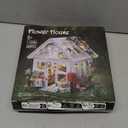 Flower House Building Set, Creative Garden Playset Toy with LED Light, Build a Greenhouse Model, Great Gift for Friends or Girls (597 Pieces)