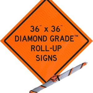 Roll-Up Sign-36" Nonreflective Vinyl-Rumble Strip Ahead