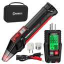 KAIWEETS Circuit Breaker Finder with LCD Display, GFCI Outlet Tester, Electrical Circuit Tracer Tool with NCV Test & Flashlight, Includes Carrying Case and Adapters- KT301P