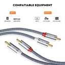RCA Cable, 2-Pack (8 Feet) 2-RCA Male to 2-RCA Male Subwoofer Audio [Shield, Hi-Fi Sound] Nylon Braided Cable for HDTVs, Home Theater, Gaming Consoles, Hi-Fi Speakers, DVD Players & More