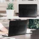 Compatible with New MacBook Pro 13 Inch Case 2022-2016 Release A2338 M1 M2/A2289/A2251/A2159/A1989/A1706 with Touch Bar & Touch ID, PU Leather Hard Case with Keyboard Cover, Black Leather