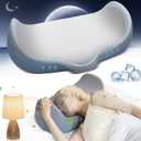 Cervical Neck Pillow, Ergonomic Pillows Side Sleeper Pillows for Adults, Memory Foam Neck Support Pillows for Side Back Stomach Sleeper with Cooling Pillowcase