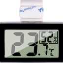 Digital Reptile Thermometer Hygrometer with Hook & Adhesive, LCD Display Temperature Humidity Gauge for Reptile Tanks, Terrariums, Bearded Dragon, Hermit Crab Accessories (-10~+50/20%-90% RH) (Black)