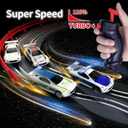 AGM MASETCH Slot Car Racing Track Set with 4 Unique Slot Cars, Battery Powered or Electric Car Track, Gift Toys for Boys Girls 4-12 Years Old
