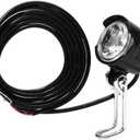 Electric Bike Headlight, DC 6V-60V, 30 Lux Brightness, Ebike Front Light 2 Pin with 1.5 Meter Cable