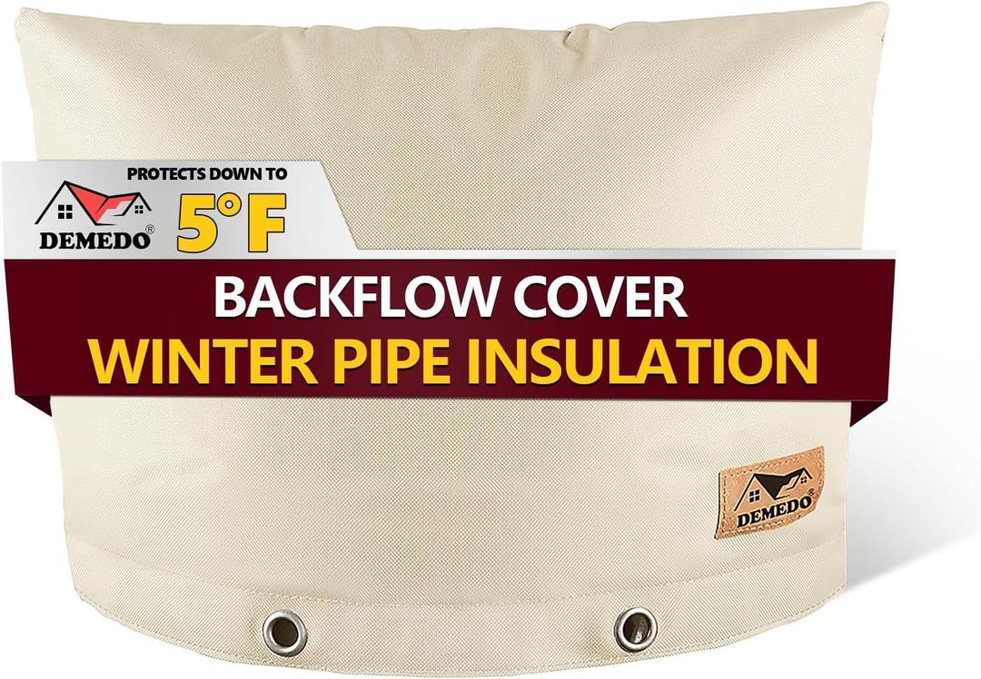 Backflow Preventer Insulation Cover - Water Pipe Insulation Sprinkler Cover for Outside - Insulated Backflow Cover Pouch for Irrigation Back Flow Valve in Winter or Sun Exposure (30" W x 24" H, Sand)