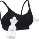 Momcozy Hands Free Pumping Bra, Adjustable Breast-Pumps Holding and Nursing Bra, Pumping & Nursing Bra in One, Size L