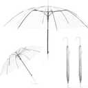 Wedding Clear Bubble Umbrella Bulk 52 Inch Large Dome Rain Windproof Stick Umbrellas,High-Visibility Transparent Rain Umbrellas, Firm and Durable, Easy Operation, Large Clear Umbrella for Wedding Bride Groom Photography Golf Outdoor Parties