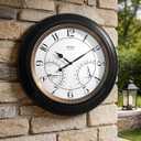 Pytha Sight 24 Inch Outdoor Clocks Waterproof, Large Easy-to-Read Illuminated Outdoor Wall Clock with Smart Light Sensor, Silent Large Outdoor Clock for Patio, Pool,Porch,Garden,Backyard