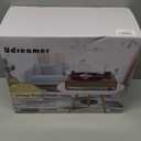 Vinyl Record Player with Speakers,3 Speed Turntable with Latest Bluetooth 5.3, Aux Input, Headphone Jack, RCA Output and Auto Stop, Mirror Vintage Wooden Brown