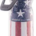 O2COOL Mist 'N Sip Misting Water Bottle 2-in-1 Mist And Sip Function With No Leak Pull Top Spout Reusable Sports Water Bottle - 20 oz (Patriot)