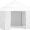 LIUJIAYI 10x10 ft Canopy Sidewalls Only, 4-Pack with Zipper Door, Waterproof 300D Polyester, High UV Protection, Replacement Sidewalls for Pop Up Canopy (No Frame or Top), White