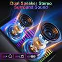 Mini Karaoke Machine for Kids Adults, Portable Bluetooth Speaker with 2 Wireless Microphones & Wireless Charger, Toys with Lights Gift for Kids