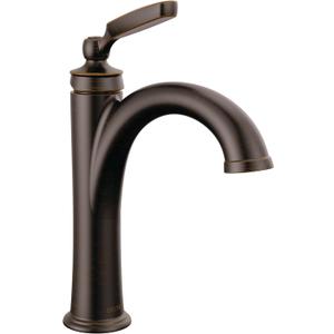 Delta Woodhurst Oil Rubbed Bronze Bathroom Faucet 1 Hole, Single Hole Bathroom Sink Faucet for Vanity, Metal Push-Pop Drain Assembly, Venetian Bronze 532-RBMPU-DST