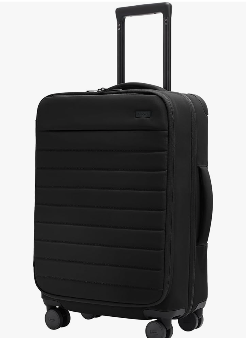 Away Softside Bigger Carry-On Suitcase, 23 Inch Lightweight, Expandable High-Strength Nylon Luggage With Spinner Wheels, Meets Requirements for Most Major Airlines, Jet Black