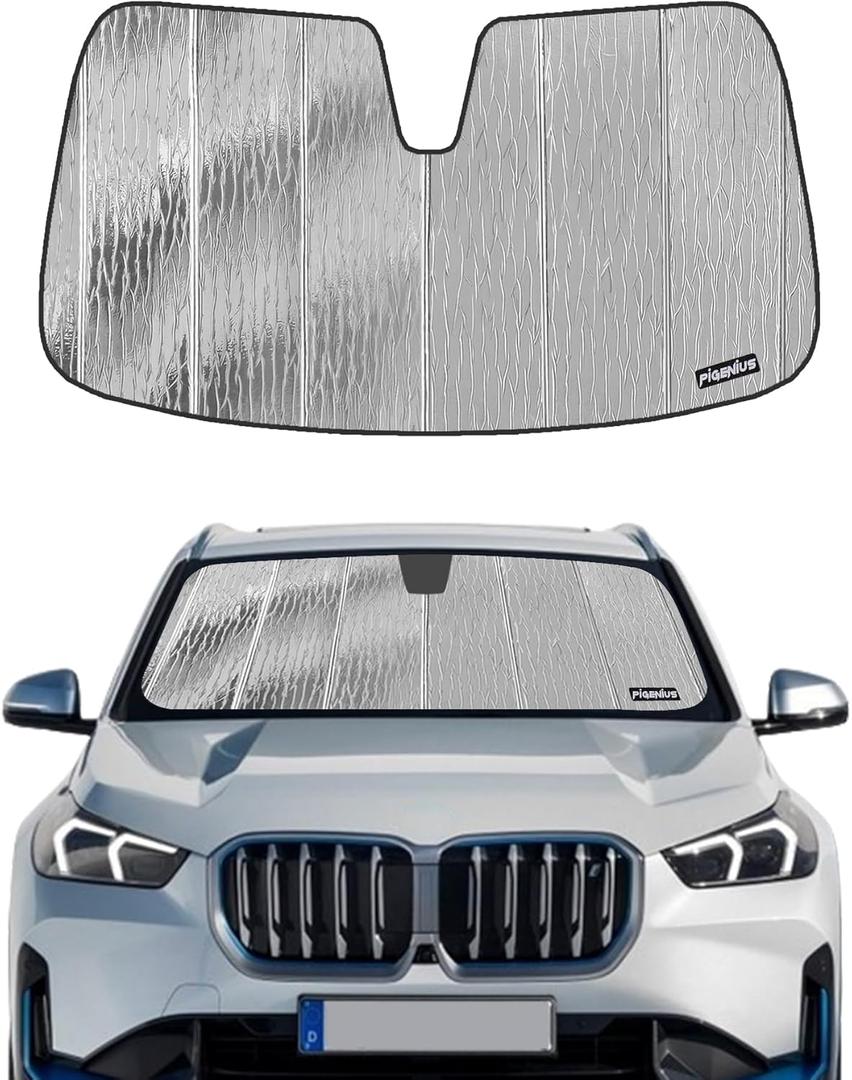 Windshield Sunshade for BMW X1 2016-2022 (Chassis F48) sDrive/xDrive, Reversible Silver/Black
