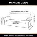 PrinceDeco Waterproof Couch Covers Slipcovers for Sofas,1 Piece Stretch Jacquard Sofa Slipcover Leakproof Pet Friendly Furniture Protector for Kids, Dog (Sofa Seat Width 52"-58", Ivory)