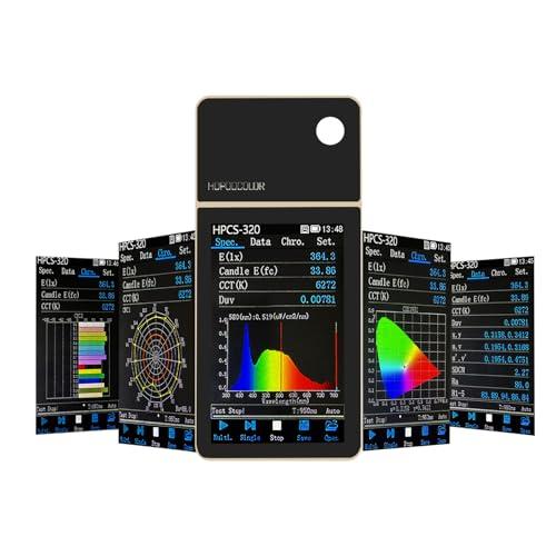 Spectrometer, Handheld Spectrum Analyzer Bundle Kit for Precision Color Control, PPFD PAR CCT CRI Lux Spectrum for LED Light Tester, for Home, Plant Growth Lab & Industrial Use