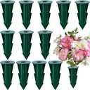 12 Pcs Memorial Artificial Flower Holder, Patio Garden Floral Ground Spikes, Cemetery Flower Container Stakes for Outdoor Yard Grave Faux Flowers Indoor Window Box Planter Pot