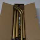 Gold Wrap Around Curtain Rods for Windows 28 to 60:Blackout Heavy Duty Adjustable Curtain Rod Room Darkening Modern Industrial Curved French Return Metal Drapery Rods Easy Install Brass Gold