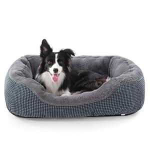 INVENHO Dog Bed Medium Size, Orthopedic Warming Soft Calming Sleeping Puppy Bed Durable Pet Bed with Anti-Slip Bottom M(30"x24"x9")