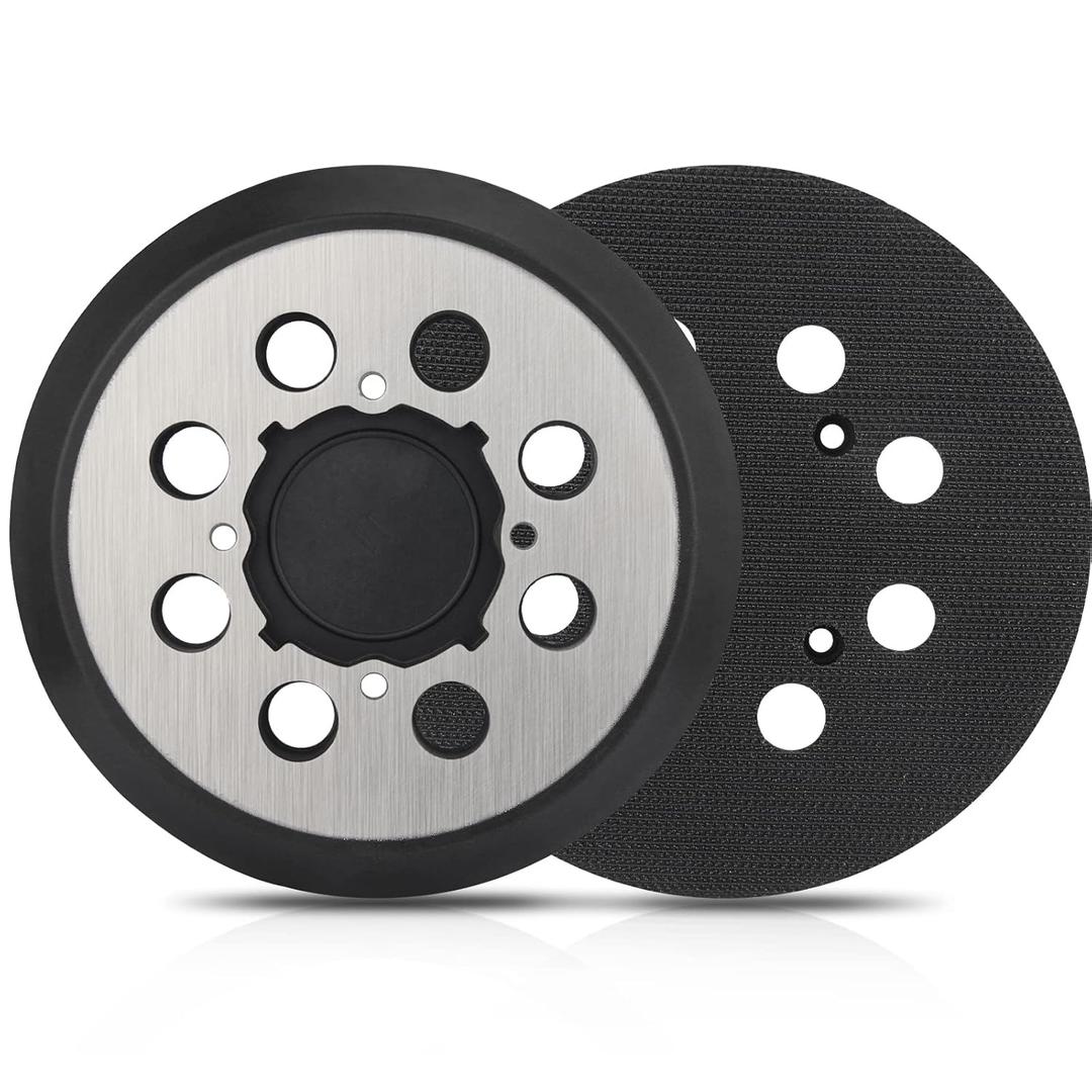 2 Pack 5" 8 Hole Hook & Loop Replacement Orbital Sander Metal Pad Compatible with DeWalt DWE6421 6421K DWE6423 6423K DCW210B Random Orbital Sander Part DWE64233 & N329079 (4 Screw Holes)