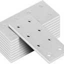 10 Pcs Flat Joining Plates for 2020 2040 T-Slot Aluminum Profile, 8 Hole Rectangular 20 Series Plate, Silver