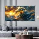 Canvas Wall Art Decor Sunshine Wave Canvas Wall Art Pictures For Living Room Decor Gold Modern Abstract Aesthetics Wall Art Decor Canvas Prints Artwork For Bedroom Office Wall Decor 20 X 40 Inch
