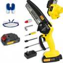 Mini Chainsaw Cordless,6 Inch Handheld Electric Power Chain Saw With power display, for Trees Branches Trimming,Wood Cutting, Holiday Gifts for Men, Fathers & Gardening Enthusiasts