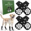 EXPAWLORER Dog Socks for Hot Pavement to Prevent Licking Paws, Non Slip Doggie Grippy Booties Shoes for Hardwood Floors, Boots & Paw Protectors for Small Medium Large Senior Dogs Paw Grey XS