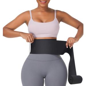FeelinGirl Waist Trainer for Women Men - Wrap Belt for Stomach Plus Size Tummy (A-black-4meter) FeelinGirl Waist Trainer for Women Men - Wrap Belt for Stomach Plus Size Tummy (A-black-4meter)