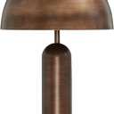 Signature Design by Ashley Wendfield Industrial Metal Table Lamp with On-Off Switch and 2 Sockets, Dark Brown
