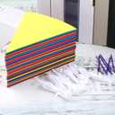 Outus 6 Pack 72 Flags/8.2 ft Rainbow Pennant Banner, Multicolor Bunting String Triangle Flags Garland for Birthday Party Classroom Carnival Baby Shower Indoor Outdoor Decorations(Rainbow Colors)