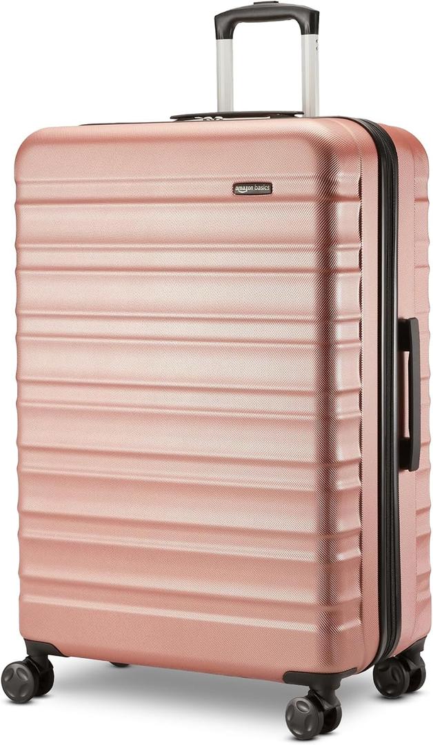 Amazon Basics 30" Hardside Large Checked Luggage, Expandable For Up to 15% More Space, Scratch-Resistant Surface, Four Multi-directional Wheels, Rose Gold