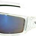 Uvex by Honeywell Hypershock Safety Glasses, Clear Frame with Blue Mirror Lens & Anti-Scratch Hardcoat (S2975) (Medium)