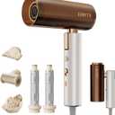 Dual Voltage Hair Dryer for Travel, GOMYTH 5 in 1 Air Styler with High-Speed Blow Dryer, 100V-240V for Worldwide Use, Compact, Plasma Scalp Protection, No Heat Damage, Includes Travel Bag