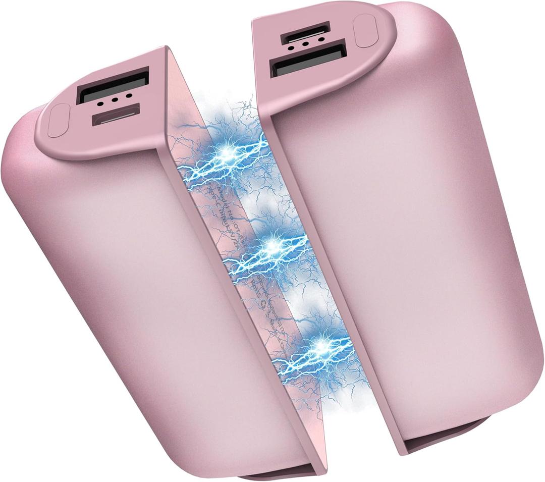 Hand Warmers Rechargeable 2 Pack,10000mAh Split-Magnetic Electric AI Handwarmer Power Bank,3 Levels, Camping,Hunting in Winter (Pink)